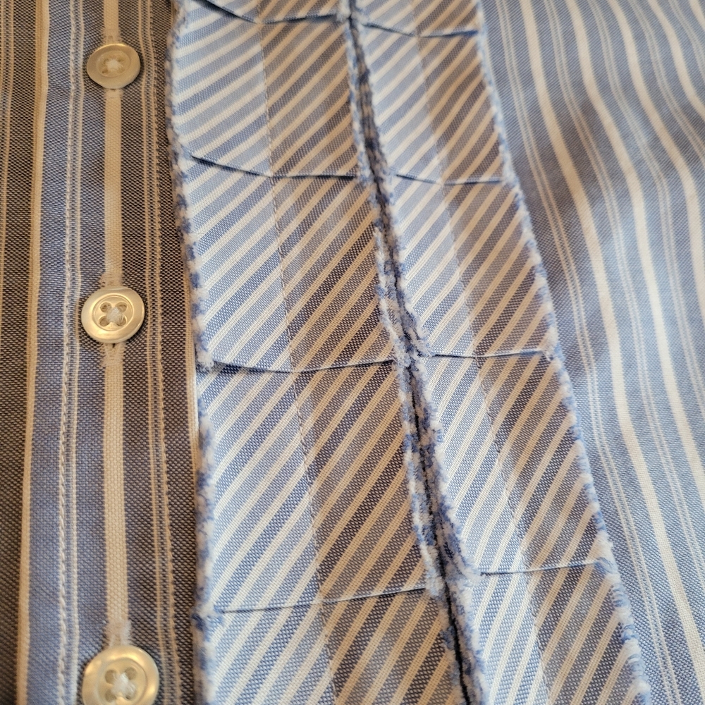 Alara Blue Striped Button Down Long Sleeve Shirt - Picture 10 of 12